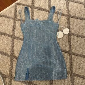 Staud Sequin Blue Sable Dress